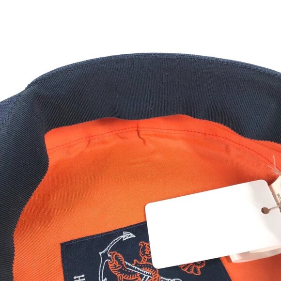 HERMES Kabul Serie Button Newsboy 57 Hat cap Casquette cotton Navy - Picture 16 of 16
